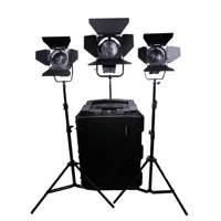 

Dracast Fresnel Series LED1400W Daylight 3-Light Kit, Includes 2x DRPL-FL-200D Light, 1x DRPL-FL-1000D Light, 3x Barndoors, 3x Power Supply, 3x Light Stands and Hard Carrying Case