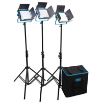

Dracast S-Series LED500 Bi-Color 3-Light Kit, Includes 3x Diffusers, 3x Individual Soft Cases, 3x Kit Stands, 3x Power Supplies and Padded Kit Case