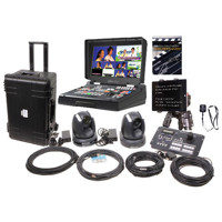 

Datavideo Educator's Production Bundle, Includes HS-1300 Video Streaming Studio, Dual PTC-150 Camera with RMC-180 Controller, TP150 Teleprompter, WR-500 Teleprompter Remote Control