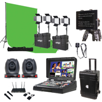 

Datavideo EPB-1340G Educator's Production Bundle, Includes HS-1300 Video Streaming Studio, 2x PTC-140 Camera and Lighting Kit