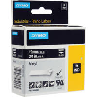 

Dymo 1805436 Rhino 3/4" Black Vinyl Tape, White Print