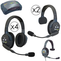 

Eartec HUB724MXS Hub Mini Duplex Base 7-Person System, Includes 2x UltraLITE Single Headset, 4x UltraLITE Double Headset, Max4G Single Headset