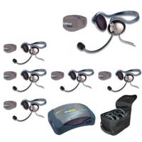 

Eartec UPMON6 6-Person HUB Intercom System with 6x UltraPAK Remote Beltpack Transceiver, 6x Monarch Plug-In Headset, 7x Batteries, 8-Bay Charger and Softside Case