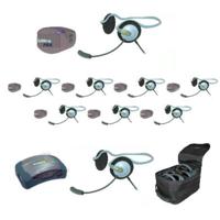 

Eartec UPMON9 9-Person HUB Intercom System with 8x UltraPAK Remote Beltpack Transceiver, 9x Monarch Plug-In Headset, 9x Batteries, 8-Bay Charger and Softside Case