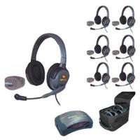 

Eartec UPMX4GD7 7-Person HUB Intercom System with 7x UltraPAK Remote Beltpack Transceiver, 7x Max4G Double Headset, 8x Batteries, 8-Bay Charger and Softside Case