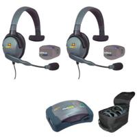 

Eartec UPMX4GS2 2-Person HUB Intercom System with 2x UltraPAK Remote Beltpack Transceiver, 2x Max4G Single Headset, 3x Batteries, 8-Bay Charger and Softside Case