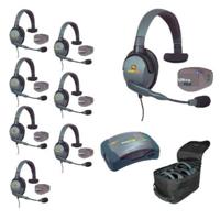 

Eartec UPMX4GS8 8-Person HUB Intercom System with 8x UltraPAK Remote Beltpack Transceiver, 8x Max4G Single Headset, 9x Batteries, 8-Bay Charger and Softside Case