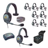 

Eartec UPMX4GS9 9-Person HUB Intercom System with 8x UltraPAK Remote Beltpack Transceiver, 9x Max4G Single Headset, 9x Batteries, 8-Bay Charger and Softside Case