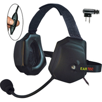 

Eartec Xtreme Double Ear Heavy Duty Inline PTT Headset with Mic and Motorola 2-Pin Connector for Wireless Radio