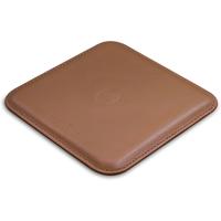 

Eggtronic Wireless Charger Leather Pad with 3' Braided Cable for Smartphone, Saddle Brown
