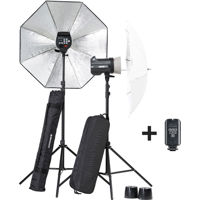 

Elinchrom BRX 250/250 Umbrella To Go Kit, Includes 2x Flash Heads, 2x Umbrellas (Silver and Translucent), 2x Tripods with Carry Bag, Translucent Deflector, EL-Skyport Transmitter Plus