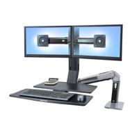 

Ergotron WorkFit-A Dual Monitor Sit-Stand Workstation with Worksurface, 25lbs Capacity