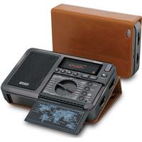 Image of Eton Elite Traveler AM/FM/LW/Shortwave Radio with RDS &amp; Custom Leather Carry Cover - Grey