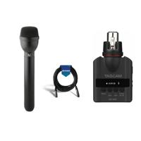 

Electro-Voice RE50/b Wired Shock-Mounted Handheld Interview Omni-Directional Dynamic Microphone - Bundle With Tascam DR-10X Plug-On Micro Linear PCM Recorder for Handheld XLR Mics, 20' XLR Mic Cable