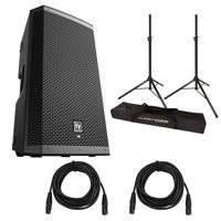 

Electro-Voice ZLX-12BT 12" 1000W 2-Way Bluetooth-Enabled Active Powered Loudspeaker, Single - With JamStands JS-TS50 Tripod-Style Speaker Stand 6' Pair, 2x 25' XLR M to XLR F Mic Cable