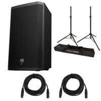 

Electro-Voice ZLX-15BT 15" 1000W 2-Way Bluetooth-Enabled Active Powered Loudspeaker, Single - With JamStands JS-TS50 Tripod-Style Speaker Stand 6' Pair, 2x 25' XLR M to XLRF Mic Cable