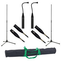 

Earthworks 2 Pack P30 Periscope High Definition Gooseneck Microphone Black - With Tripod Bundle 2x K&M 20170 Mic Stand, Black, 2x MOGAMI 25' XLR Male to XLR Female Cable for Mic, K&M 21421 Carrying Case