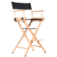

Filmcraft Pro Series 30" Tall Director Chair, Natural Wood with Black Canvas