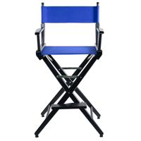 

Filmcraft Professional Grade Studio Director's Chair, 30" Bar Height, Black Finish with Blue Canvas