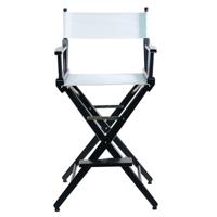 

Filmcraft Professional Grade Studio Director's Chair, 30" Bar Height, Black Finish with White Canvas