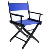 

Filmcraft Professional Grade Studio Director's Chair, 18" Dining Height, Black Finish with Blue Canvas