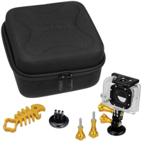 

Fotodiox GoTough CamCase Double Kit for 2x GoPro Cameras, Includes Case, 2x Medium Thumbscrew, 2x Long Thumbscrew, Straight Extender, 2x Camera Tripod Adapter, SharkBite Aluminum Wrench , Gold