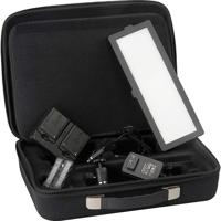 

Fotodiox Flapjack LED Edge Light 4x11" Long Rectangle Dimmable DayLight Kit, Includes C-200L Light, NP-F740 Battery, Power Supply Cable, Mounting Bracket, Case
