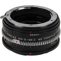 

Fotodiox Vizelex ND Throttle Lens Mount Adapter for Nikon Nikkor F Mount G-Type D/SLR Lens to Nikon Z-Mount Mirrorless Camera Body with Built-In Variable ND Filter (1 to 8 Stops)