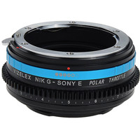 

Fotodiox Vizelex Polar Throttle Lens Mount Adapter for Nikon F Mount G-Type D/SLR Lens to Sony Alpha E-Mount Camera with Built-In Circular Polarizing Filter
