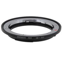 

Fotodiox Pro Lens Mount Adapter for Olympus Zuiko (OM) 35mm SLR Lens to Canon EOS (EF, EF-S) Mount D/SLR Camera Body, with Generation v10 Focus Confirmation Chip