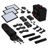 

Fotodiox SF50 SkyFiller 1x1' 50w Bi-Color Powerful & Ultra-Portable 3 LED Light Kit with Stands