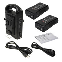 

Fotodiox Dual Position Battery Charger Kit with Two 14.8V 130Wh Li-Ion V-Mount Batteries