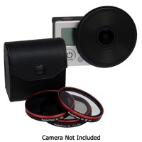 

Fotodiox WonderPana Go H3+ Naked Standard Kit for GoPro HERO3+ and HERO4 Cameras, Includes GoTough Filter Adapter System with UV, CPL, ND8 Filters, Lens Cap and Leather Case