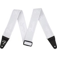 

Fender WeighLess Running Logo Strap, 2", White/White