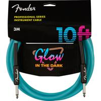 

Fender 10' Professional Series Glow In The Dark Instrument Cable, Straight/Straight, Blue