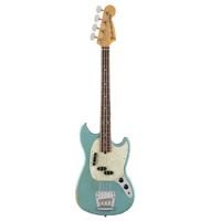 

Fender JMJ Road Worn Mustang Bass Electric Bass Guitar, Rosewood Fingerboard, Faded Daphne Blue