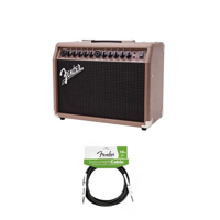 

Fender Acoustasonic 40 120V Amplifier for Acoustic-Electric Guitar, Brown/Wheat - Bundle With Fender Performance Series 10' Instrument Cable Black, Microfiber Cloth