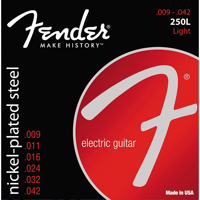 

Fender Super 250L Light Nickel-Plated Steel Electric Guitar Strings, Ball End, .009 - .042 Gauges, Set of 6 Strings