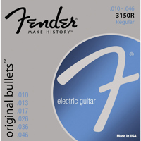 

Fender 3150R Regular Original Bullets Pure Nickel Electric Guitar Strings, Bullet-end, .010 - .046 Gauges, Set of 6 Strings