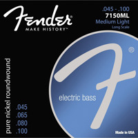 

Fender Original 7150ML Medium Light Pure Nickel Roundwound Electric Bass Guitar Strings, Long Scale, .045 - .100 Gauges, Set of 4 Strings