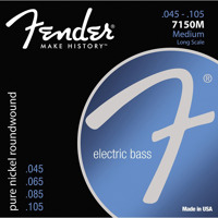 

Fender Original 7150M Medium Pure Nickel Roundwound Electric Bass Guitar Strings, Long Scale, .045 - .105 Gauges, Set of 4 Strings