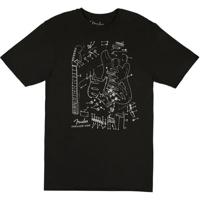 

Fender Stratocaster Patent Drawing Men's T-Shirt, X-Large, Black