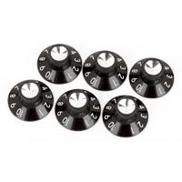 

Fender Pure Vintage 1-10 Skirted Amplifier Control Knobs, Set of 6, Black/Silver