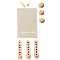 

Fender Stratocaster Accessory Kit, Includes 3x Control Knob, Switch and Trem Arm Tips, Back Plate, 3x Pickup Cover, Aged White