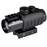 

Firefield 3x30 Prismatic Combat Sight with Red Illuminated Black Circle Dot Reticle & 1.5x Converter Lens, Intergraded Picitanny Mount, Black