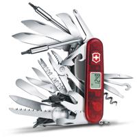 

Victorinox Swiss Champ XAVT Medium Pocket Knife with Universal Wrench, 82 Functions, Red Transparent