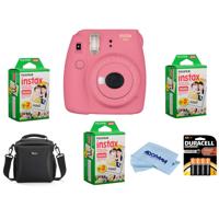 

Fujifilm Instax Mini 9 Camera, Flamingo Pink - Bundle With 3x instax mini Instant Daylight Film Twin Pack, Camera Bag, 4 AA Batteries, Microfiber Cleaning Cloth