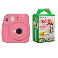 

Fujifilm Instax Mini 9 Camera, Flamingo Pink - With Fujifilm instax mini Instant Daylight Film Twin Pack, 20 Exposures