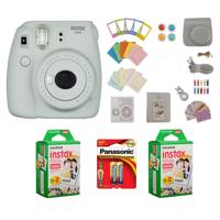 

Fujifilm Instax Mini 9 Camera, Smoky White - Bundle With 2x instax mini Instant Daylight Film Twin Pack, FujiFilm Instax Mini 9 Accessory Kit Smoky White, 2x AA Alkaline Batteries