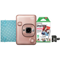 

Fujifilm Instax Mini LiPlay Hybrid Instant Camera Bundle, Blush Gold